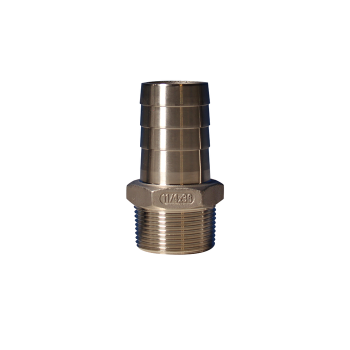 Stainless Steel Barbed Hose Fittings - For Use With Poly Pipe, Well Ready