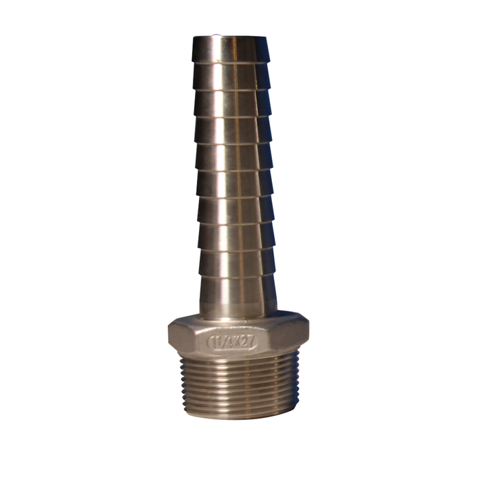Stainless Steel Barbed Hose Fittings - For Use With Poly Pipe, Well Ready
