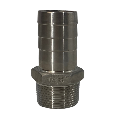 Stainless Steel Barbed Hose Fittings - For Use With Poly Pipe, Well Ready