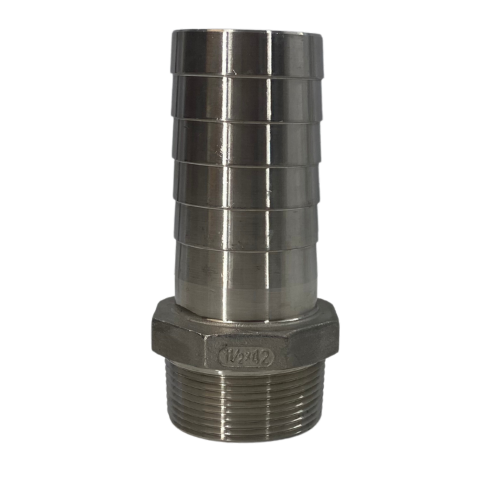 Stainless Steel Barbed Hose Fittings - For Use With Poly Pipe, Well Ready