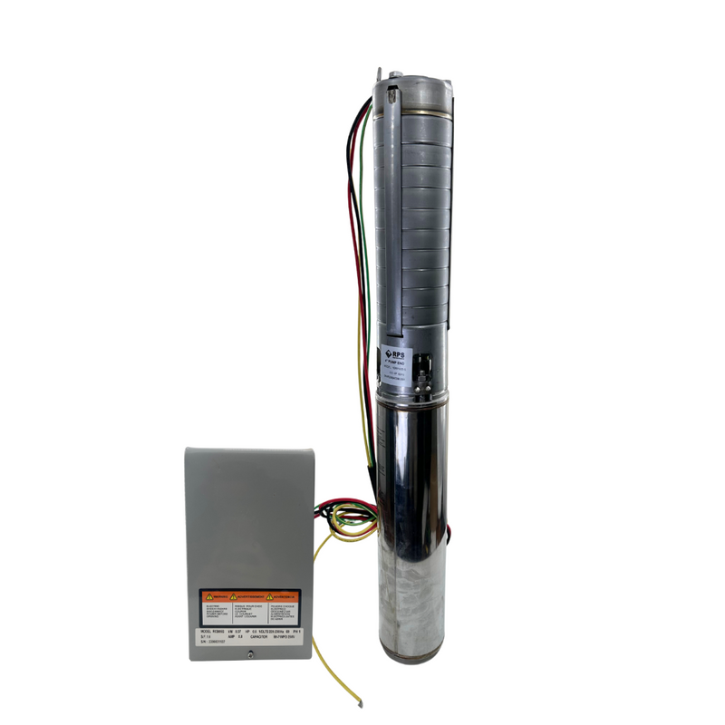 RPS Steel Pro 1 HP 220V, 3-Wire | 4" Submersible Well Pump + Stainless Steel Impeller | 500 ft Head, 4–6 GPM | 05RPS10-S Complete Kit
