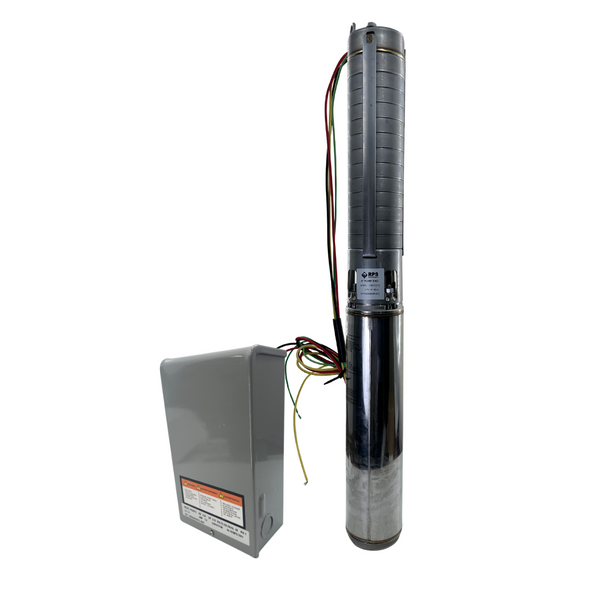 RPS Steel Pro 1.5 HP 220V 3-Wire Submersible Well Pump with Stainless Steel Impeller 100 ft Head 20-45 GPM 40RPS15-S Complete Kit