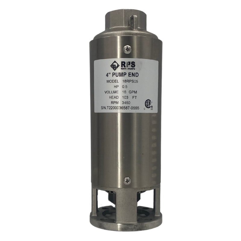 RPS Core Series 18RPS05 4" Submersible Well Pump End – Engineered Impeller, 19-29 GPM