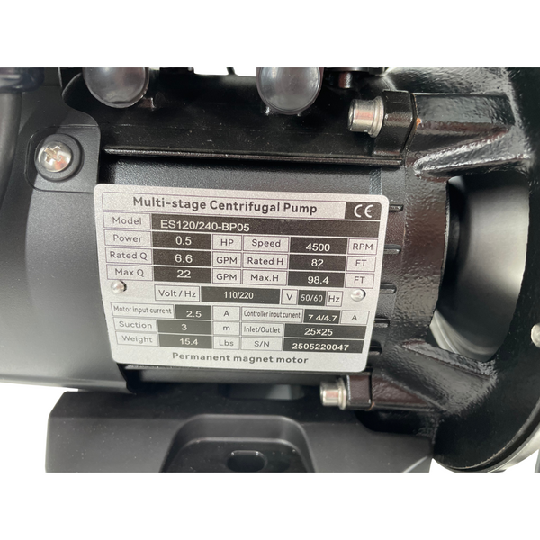 1/2 HP 110V/120V/220V Eco-Steady Continuous Pressure Booster | Garden Irrigation Water Pump for Drip and Soaker Hose | Tank Water | Shallow Well Pump
