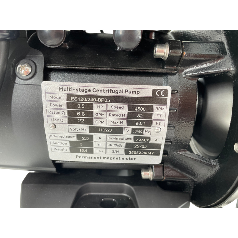 1/2 HP 110V/120V/220V Eco-Steady Continuous Pressure Booster | Garden Irrigation Water Pump for Drip and Soaker Hose | Tank Water | Shallow Well Pump