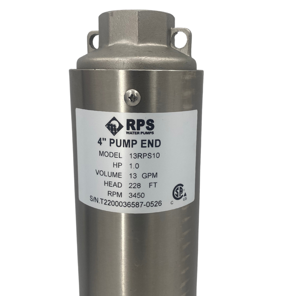 RPS Core Series 13RPS10 4" Submersible Well Pump End – Engineered Impeller, 15-21 GPM