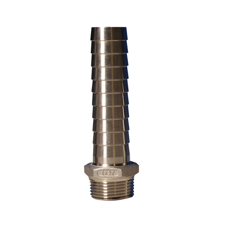 Stainless Steel Barbed Hose Fittings - For Use With Poly Pipe, Well Ready