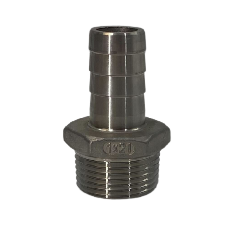 Stainless Steel Barbed Hose Fittings - For Use With Poly Pipe, Well Ready