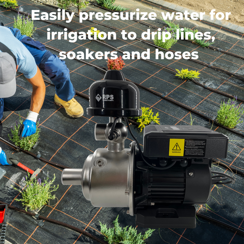 1/2 HP 110V/120V/220V Eco-Steady Continuous Pressure Booster | Garden Irrigation Water Pump for Drip and Soaker Hose | Tank Water | Shallow Well Pump