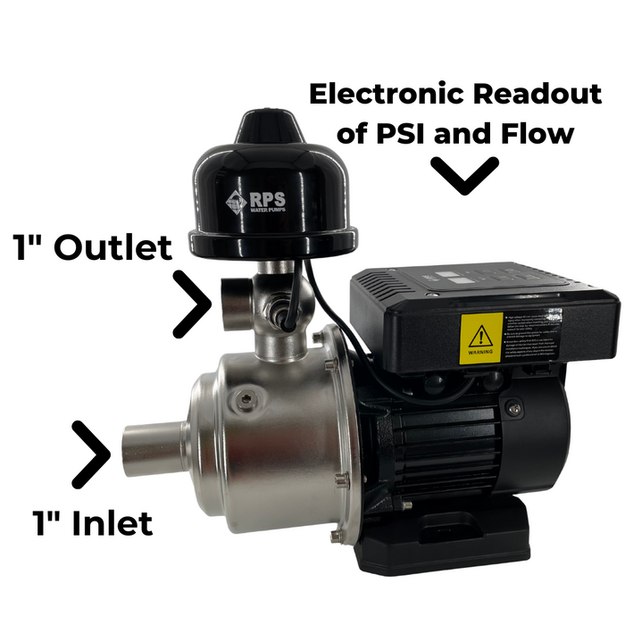 1/2 HP 110V/120V/220V Eco-Steady Continuous Pressure Booster | Garden Irrigation Water Pump for Drip and Soaker Hose | Tank Water | Shallow Well Pump