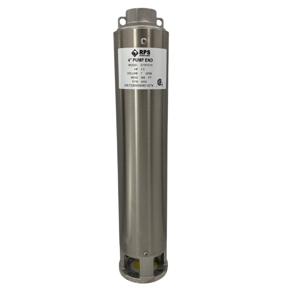 RPS Core Series 07RPS10 4" Submersible Well Pump End – Engineered Impeller, 5-13 GPM