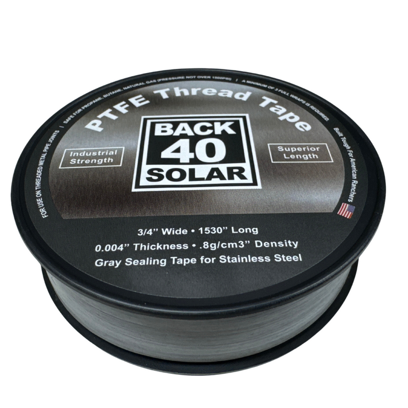 Back40 PTFE Teflon Tape for Stainless Steel, Metal and PVC Pipe Fittings