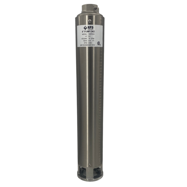 RPS Core Series 18RPS30 4" Submersible Well Pump End – Engineered Impeller, 13-29 GPM
