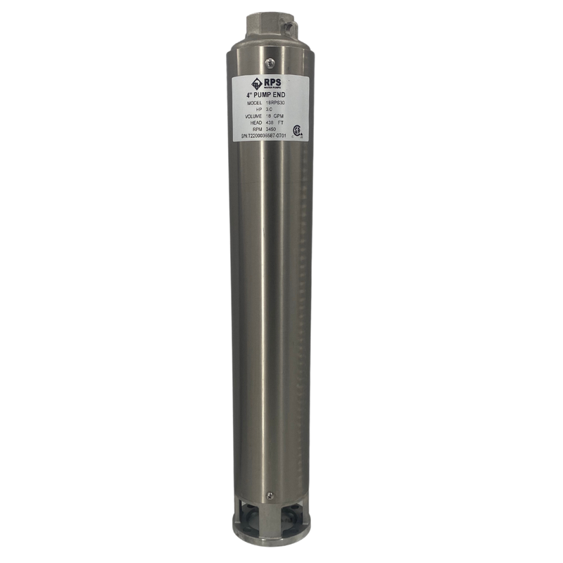 RPS Core Series 18RPS30 4" Submersible Well Pump End – Engineered Impeller, 13-29 GPM