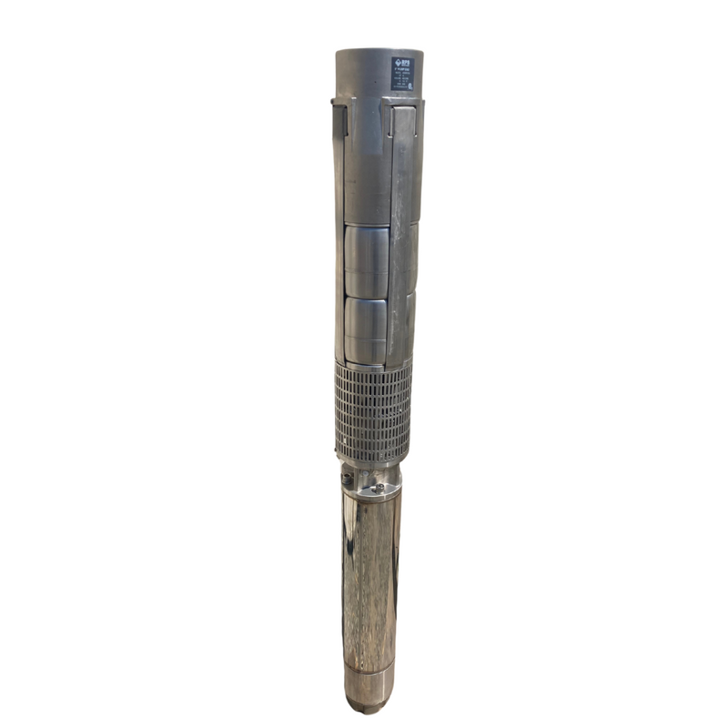 RPS Water Pumps high volume well pump assembly in metal casing.