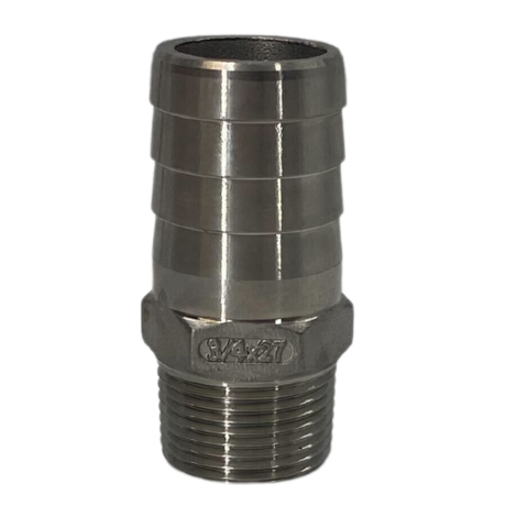 Stainless Steel Barbed Hose Fittings - For Use With Poly Pipe, Well Ready