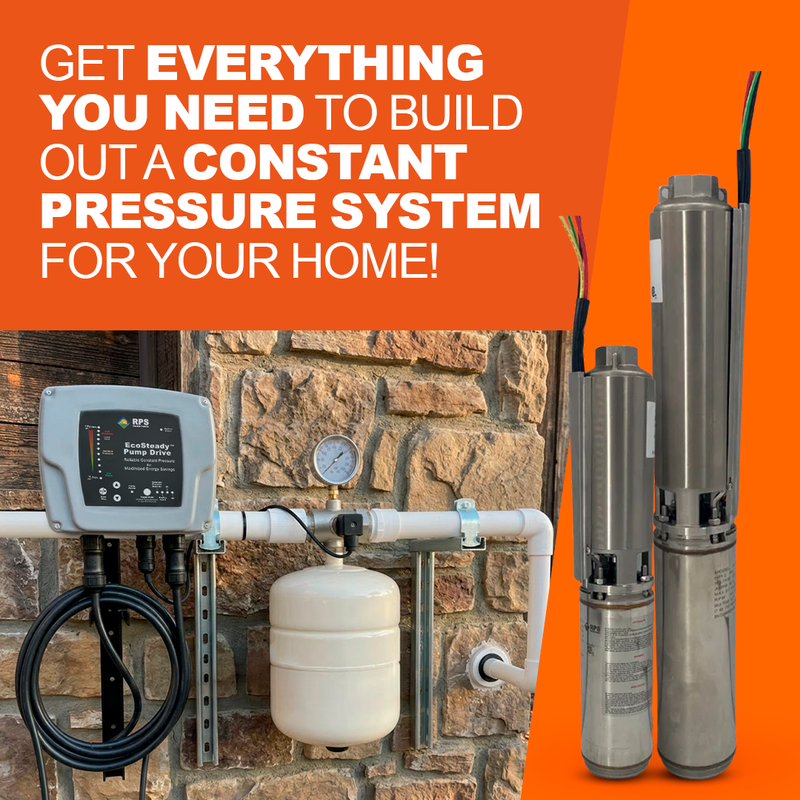 RPS Eco-Steady Submersible Pump Drive Bundle | Variable Frequency Drive + Three-Phase 220V Submersible Pump Complete Kit