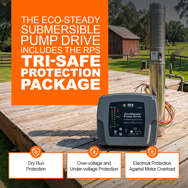 RPS Eco-Steady Submersible Pump Drive Bundle | Variable Frequency Drive + Three-Phase 220V Submersible Pump Complete Kit