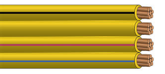 Yellow Unjacketed Submersible Copper Pump Cable (25ft)