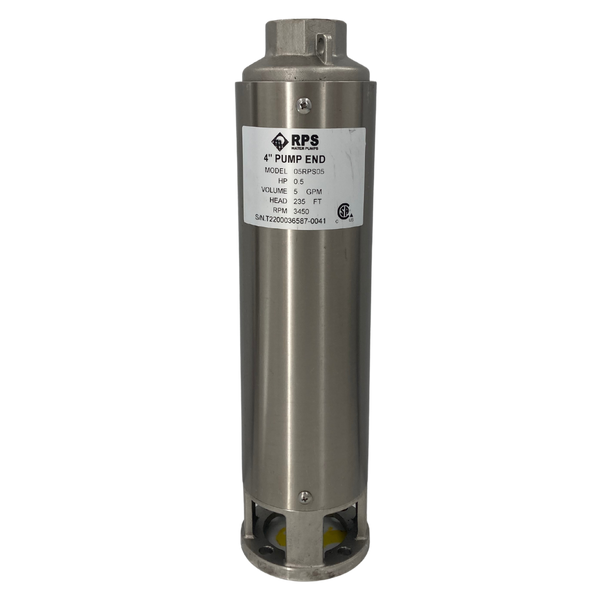 RPS Core Series 05RPS05 4" Submersible Well Pump End – Engineered Impeller, 4-8 GPM