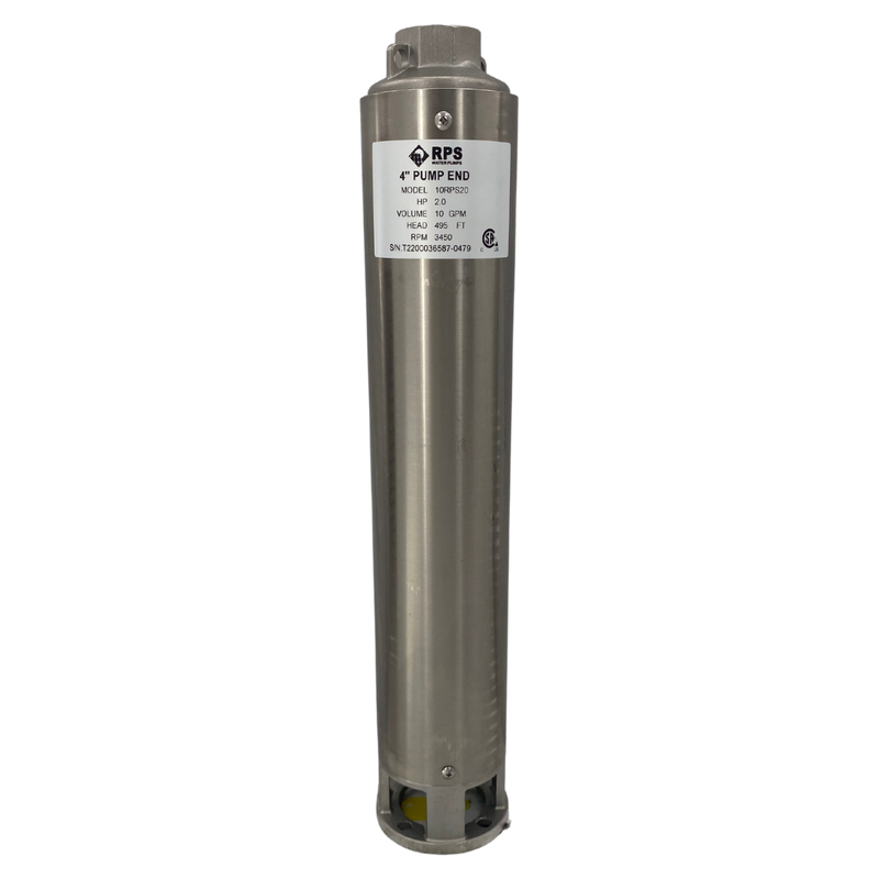 RPS Core Series 10RPS20 4" Submersible Well Pump End – Engineered Impeller, 8-18 GPM