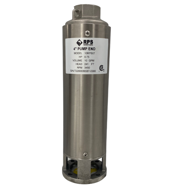RPS Core Series 10RPS07 4" Submersible Well Pump End – Engineered Impeller, 10-18 GPM
