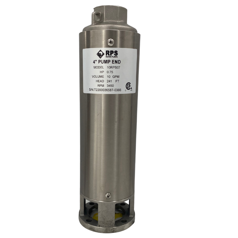 RPS Core Series 10RPS07 4" Submersible Well Pump End – Engineered Impeller, 10-18 GPM