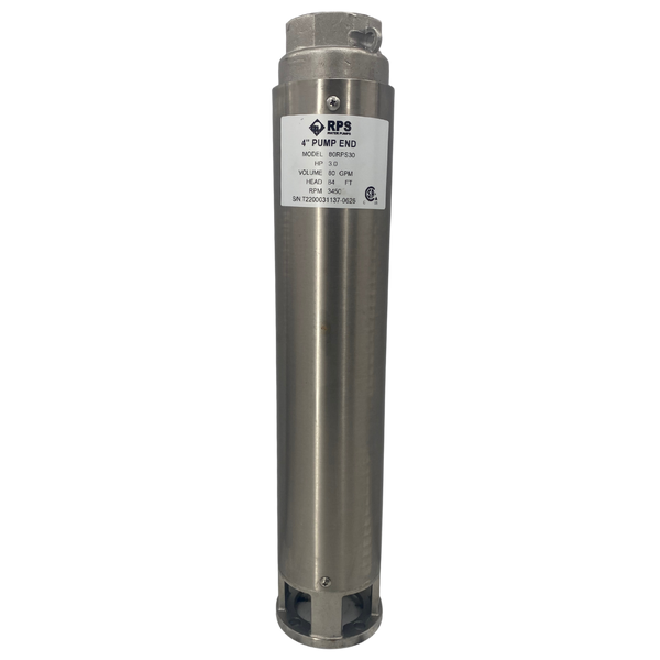 RPS Core Series 80RPS30 4" Submersible Well Pump End – Engineered Impeller, 65-110 GPM