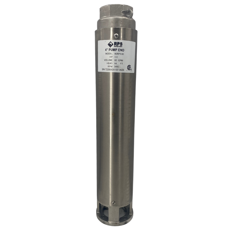 RPS Core Series 80RPS30 4" Submersible Well Pump End – Engineered Impeller, 65-110 GPM