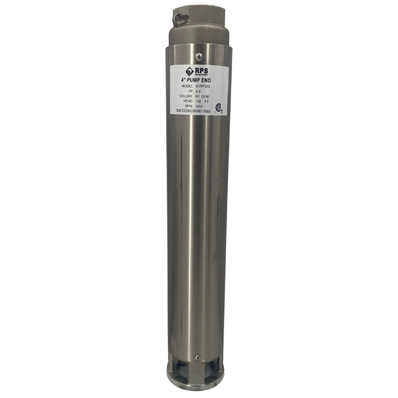 RPS Core Series 60RPS30 4" Submersible Well Pump End – Engineered Impeller, 35-80 GPM
