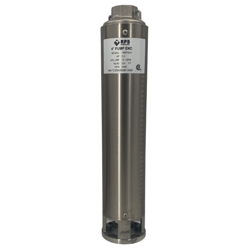 RPS Core Series 18RPS20 4" Submersible Well Pump End – Engineered Impeller, 16-29 GPM
