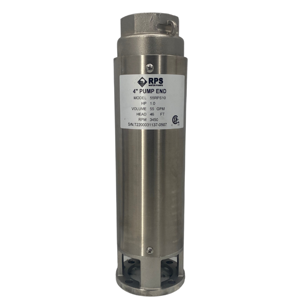 RPS Core Series 55RPS10 4" Submersible Well Pump End – Engineered Impeller, 38-62 GPM