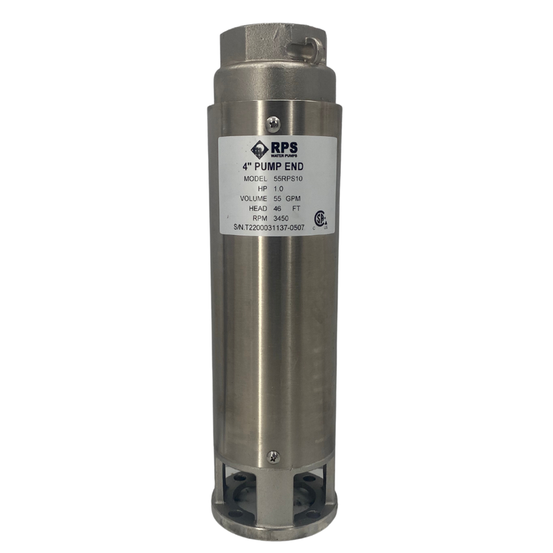 RPS Core Series 55RPS10 4" Submersible Well Pump End – Engineered Impeller, 38-62 GPM