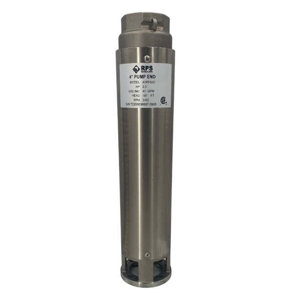 RPS Core Series 40RPS30 4" Submersible Well Pump End – Engineered Impeller, 36-66 GPM