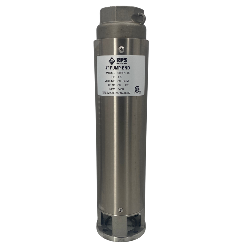 RPS Core Series 60RPS15 4" Submersible Well Pump End – Engineered Impeller, 55-90 GPM