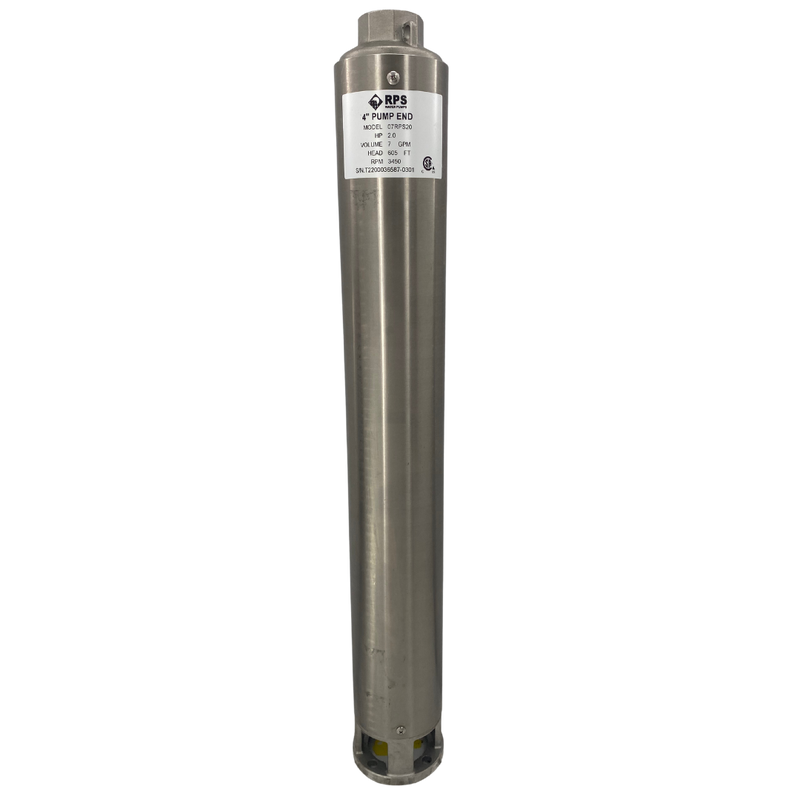RPS Core Series 07RPS20 4" Submersible Well Pump End – Engineered Impeller, 4-13 GPM