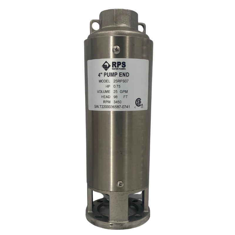RPS Core Series 25RPS07 4" Submersible Well Pump End – Engineered Impeller, 20-31 GPM
