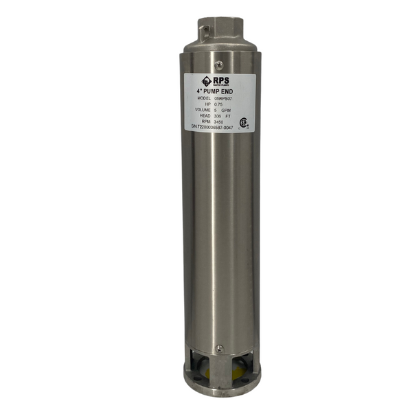 RPS Core Series 05RPS07 4" Submersible Well Pump End – Engineered Impeller, 4-8 GPM