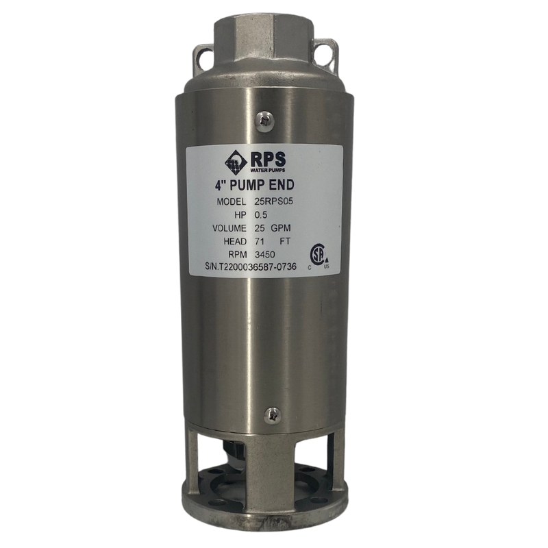 RPS Core Series 25RPS05 4" Submersible Well Pump End – Engineered Impeller, 20-31 GPM