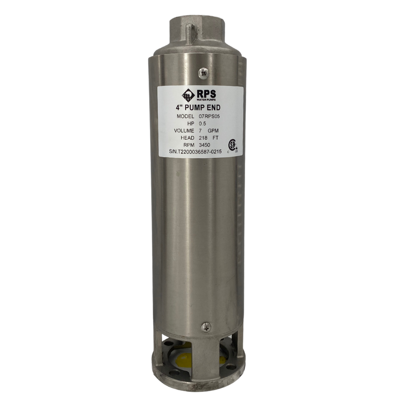 RPS Core Series 07RPS05 4" Submersible Well Pump End – Engineered Impeller, 8-13 GPM