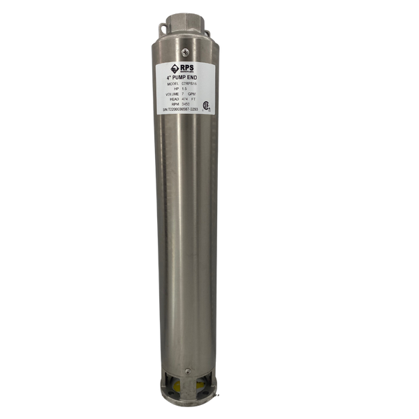 RPS Core Series 07RPS15 4" Submersible Well Pump End – Engineered Impeller, 5-13 GPM