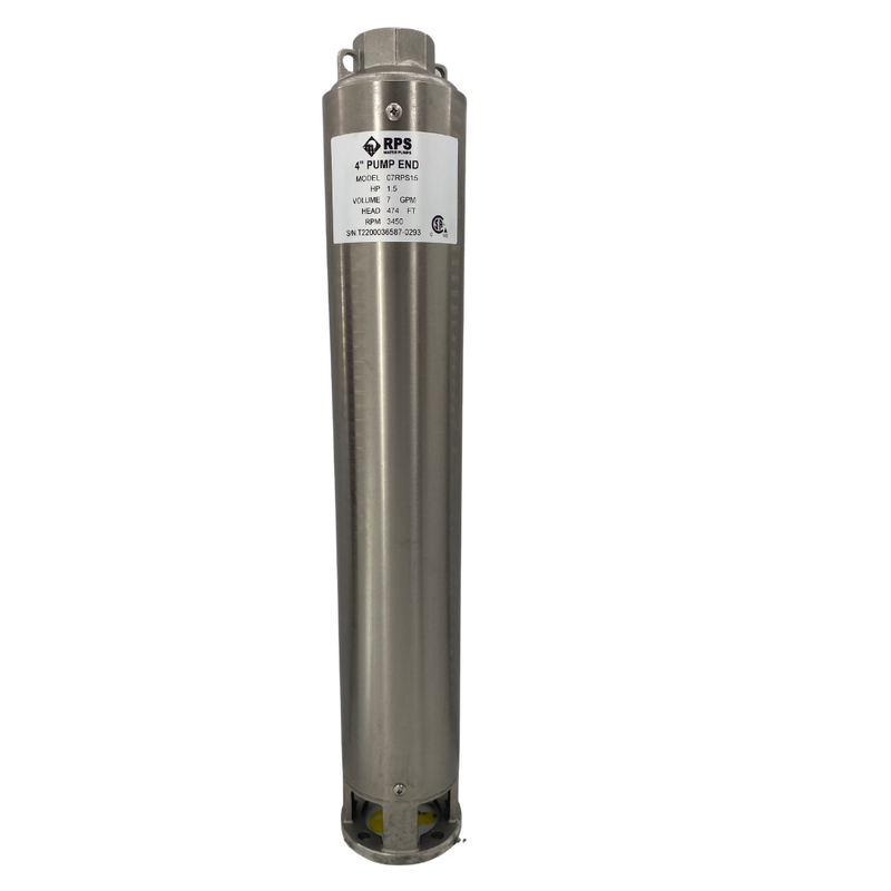 RPS Core Series 07RPS15 4" Submersible Well Pump End – Engineered Impeller, 5-13 GPM