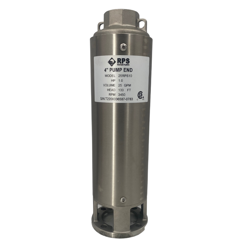RPS Core Series 25RPS10 4" Submersible Well Pump End – Engineered Impeller, 21-31 GPM