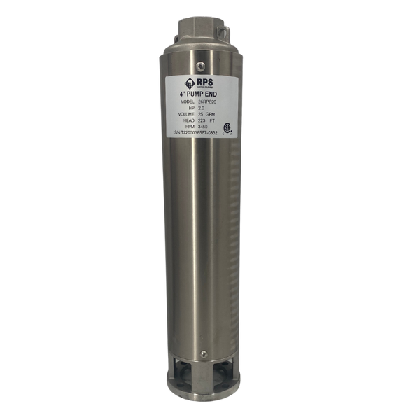 RPS Core Series 25RPS20 4" Submersible Well Pump End – Engineered Impeller, 14-31 GPM