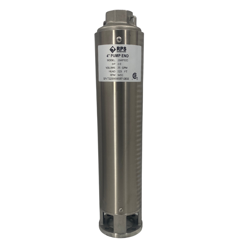 RPS Core Series 25RPS20 4" Submersible Well Pump End – Engineered Impeller, 14-31 GPM