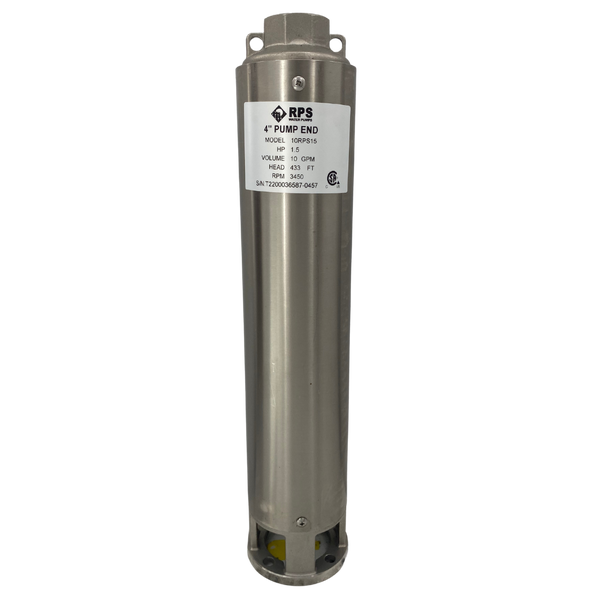 RPS Core Series 10RPS15 4" Submersible Well Pump End – Engineered Impeller, 10-18 GPM