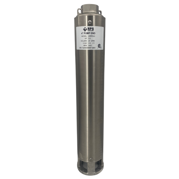 RPS Core Series 25RPS30 4" Submersible Well Pump End – Engineered Impeller, 18-31 GPM