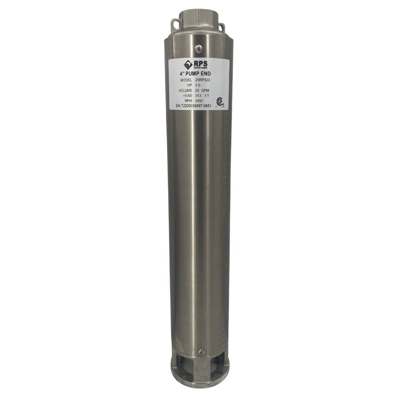 RPS Core Series 25RPS30 4" Submersible Well Pump End – Engineered Impeller, 18-31 GPM