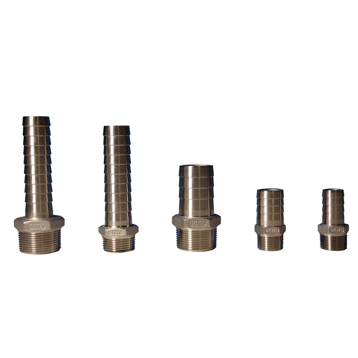 Stainless Steel Barbed Hose Fittings For Use With Poly Pipe