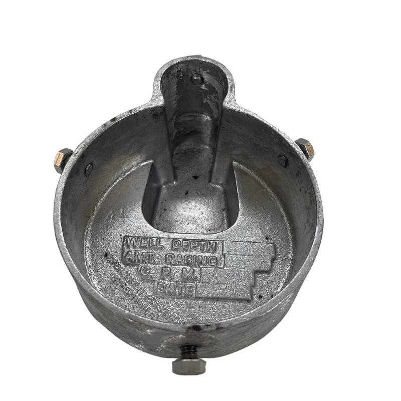 Internal view of 4 inch well cap for well with pitless adapter
